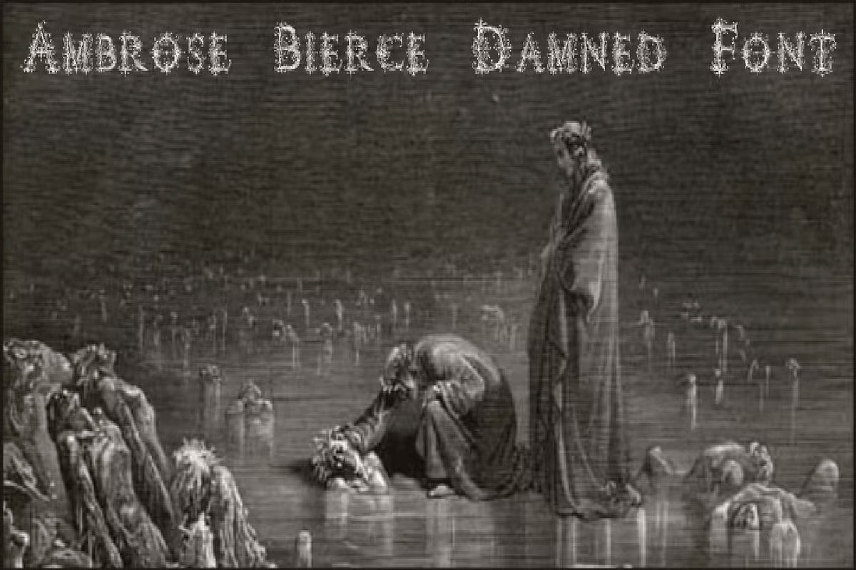 Ambrose Bierce Damned Font Poster #1