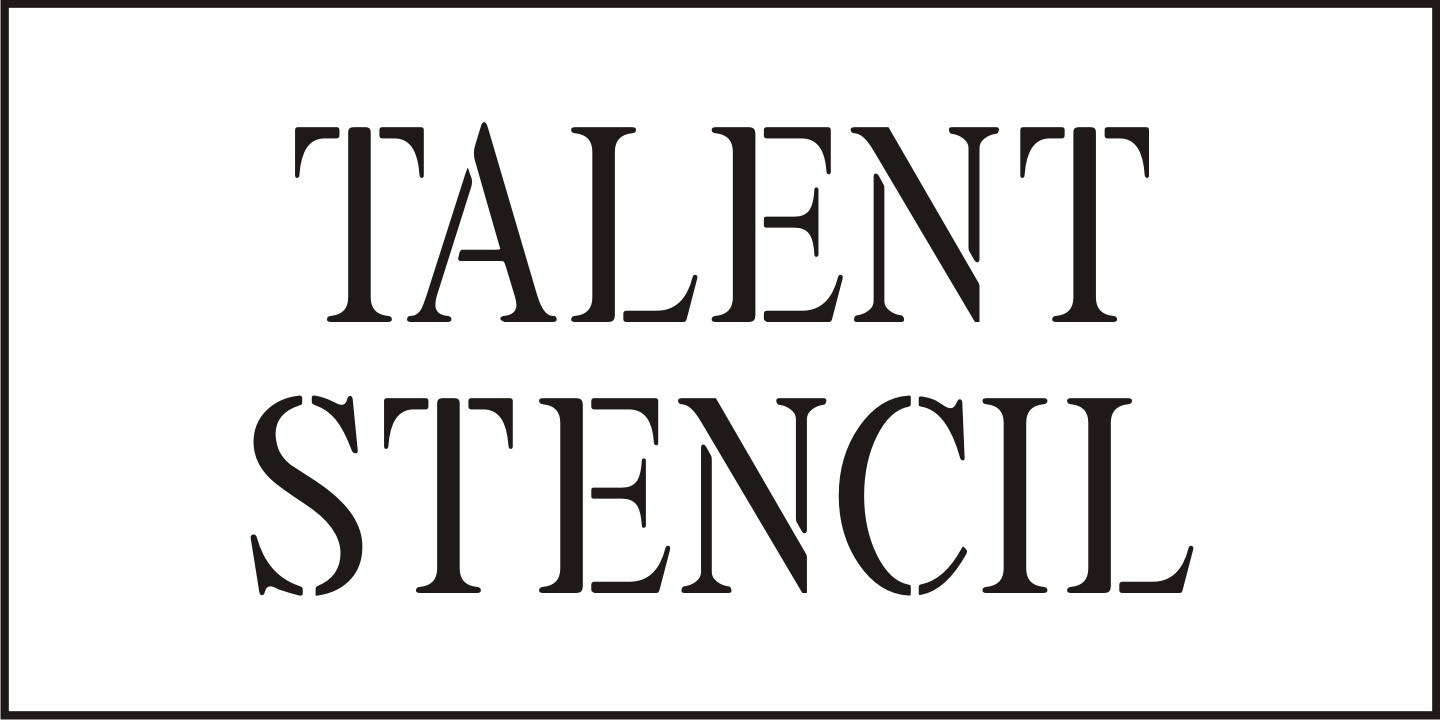Talent Stencil Font Poster #2