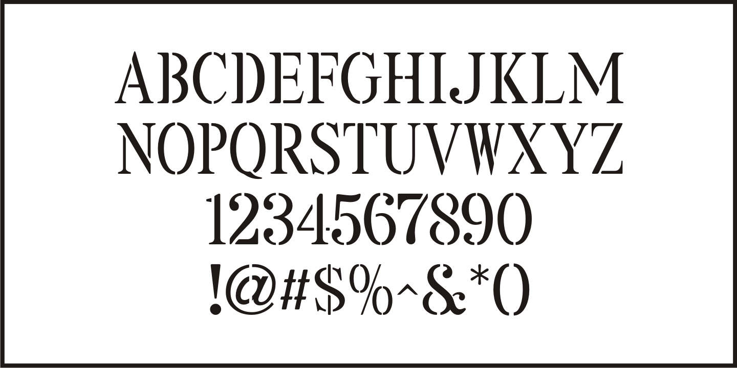 Talent Stencil Font Poster #3