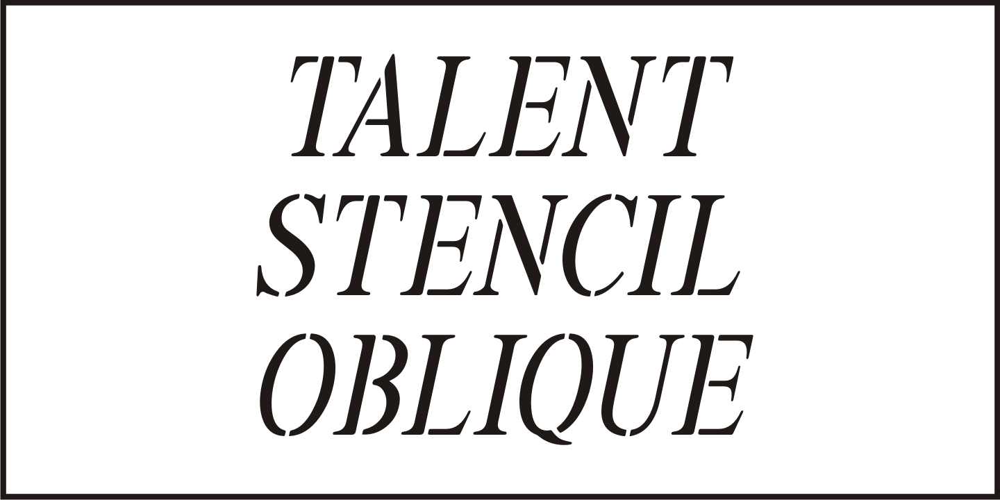 Talent Stencil Font Poster #4
