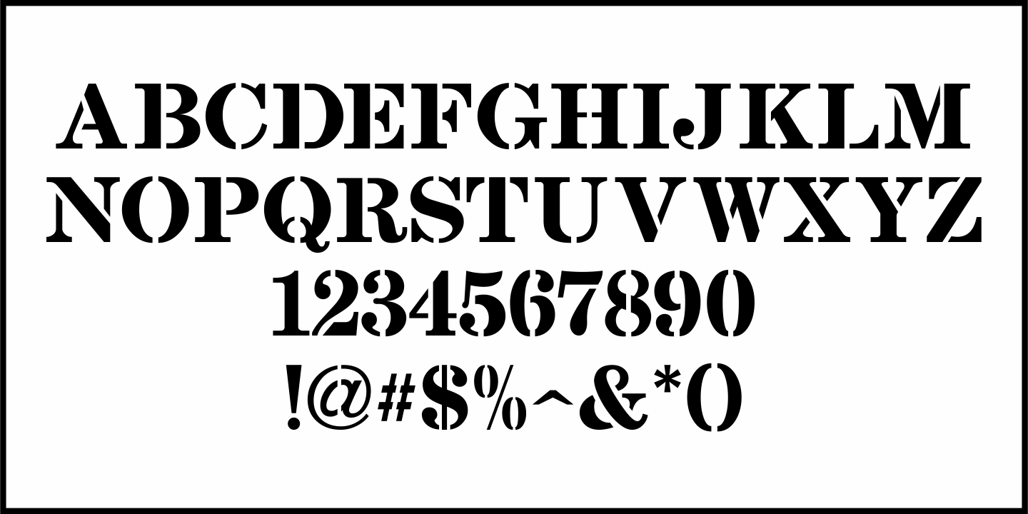 Stenciled Message Font Poster #1