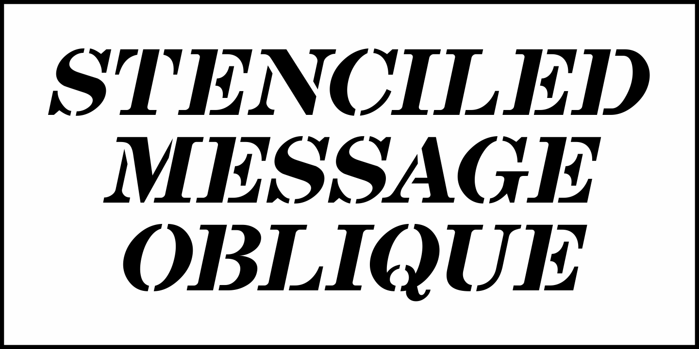 Stenciled Message Font Poster #1