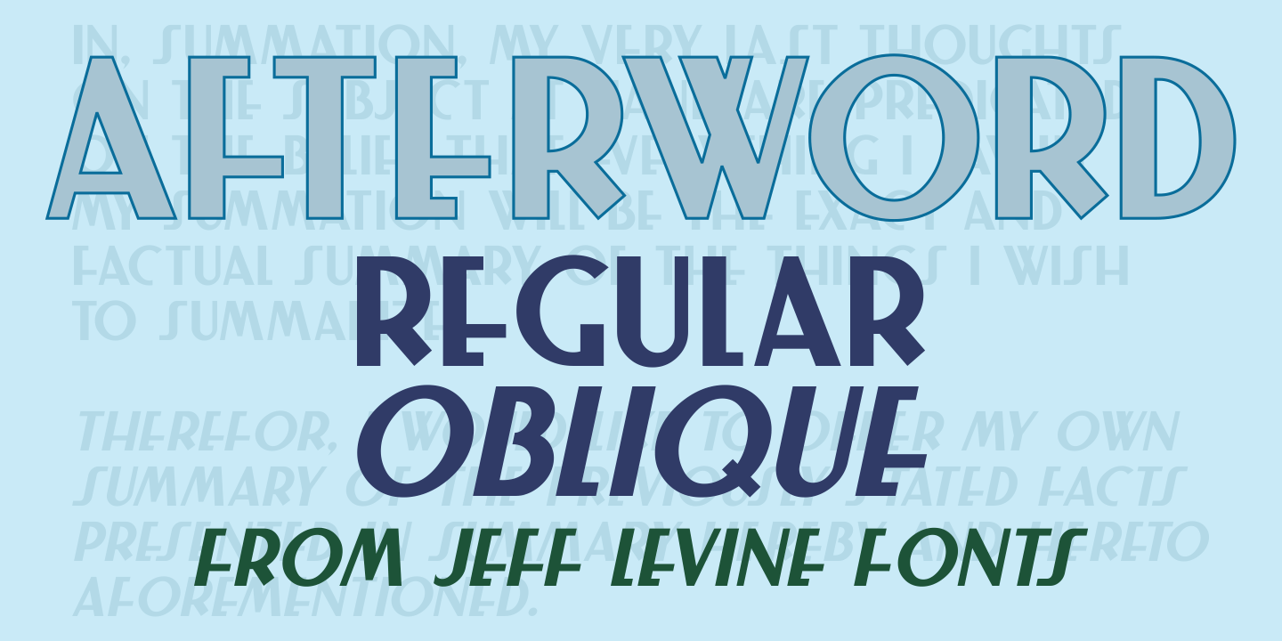 Afterword JNL Font Family