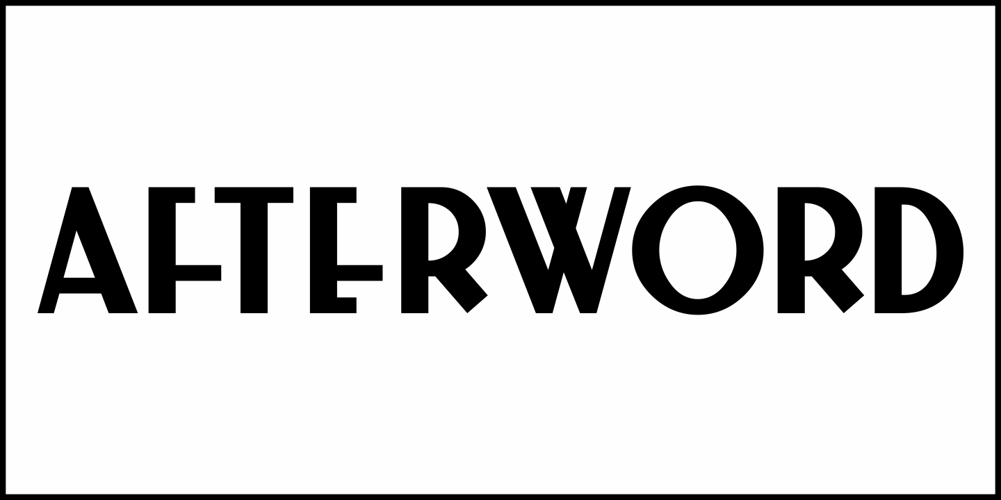 Afterword Font Poster #1