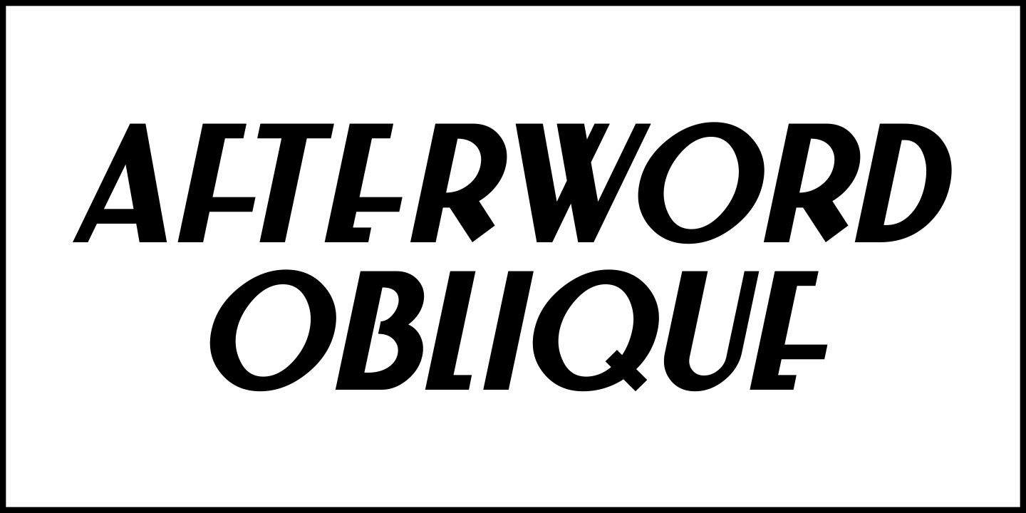 Afterword Font Poster #1