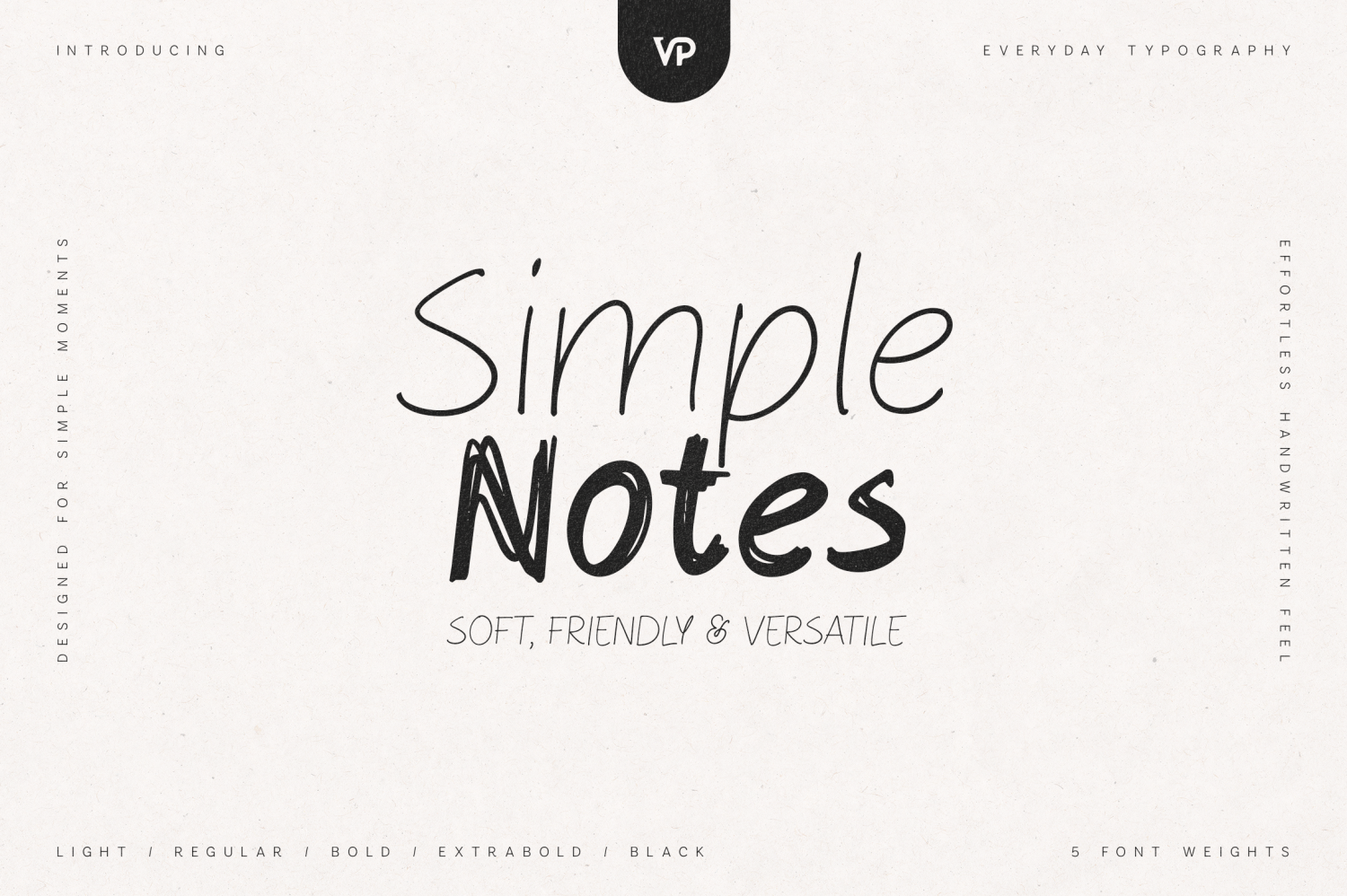 Simple Notes – Soft Handwritten Font Font Poster