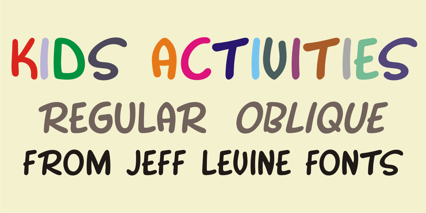 Kids Activities Font Family by Jeff Levine Fonts | Font Bros