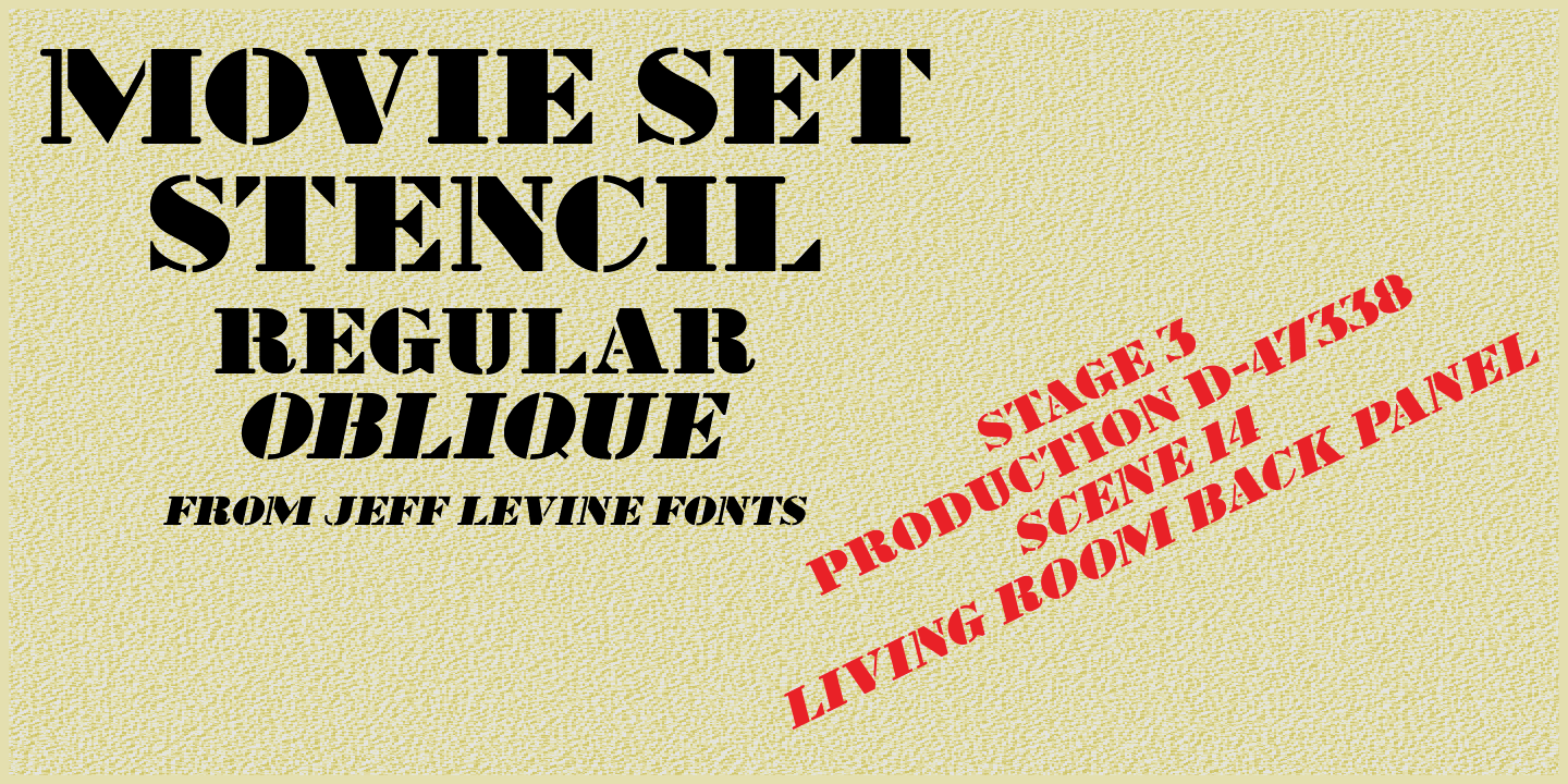 Movie Set Stencil Font Family Poster