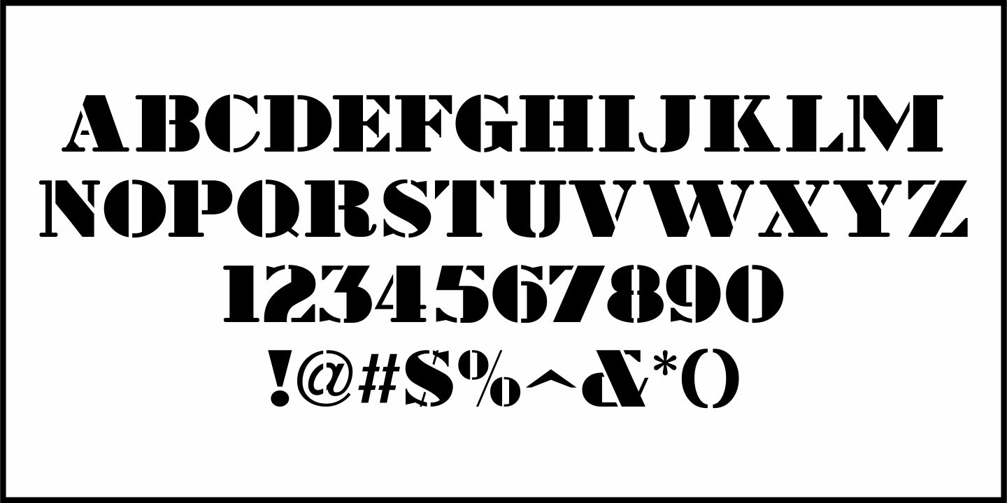 Movie Set Stencil Font Poster #1