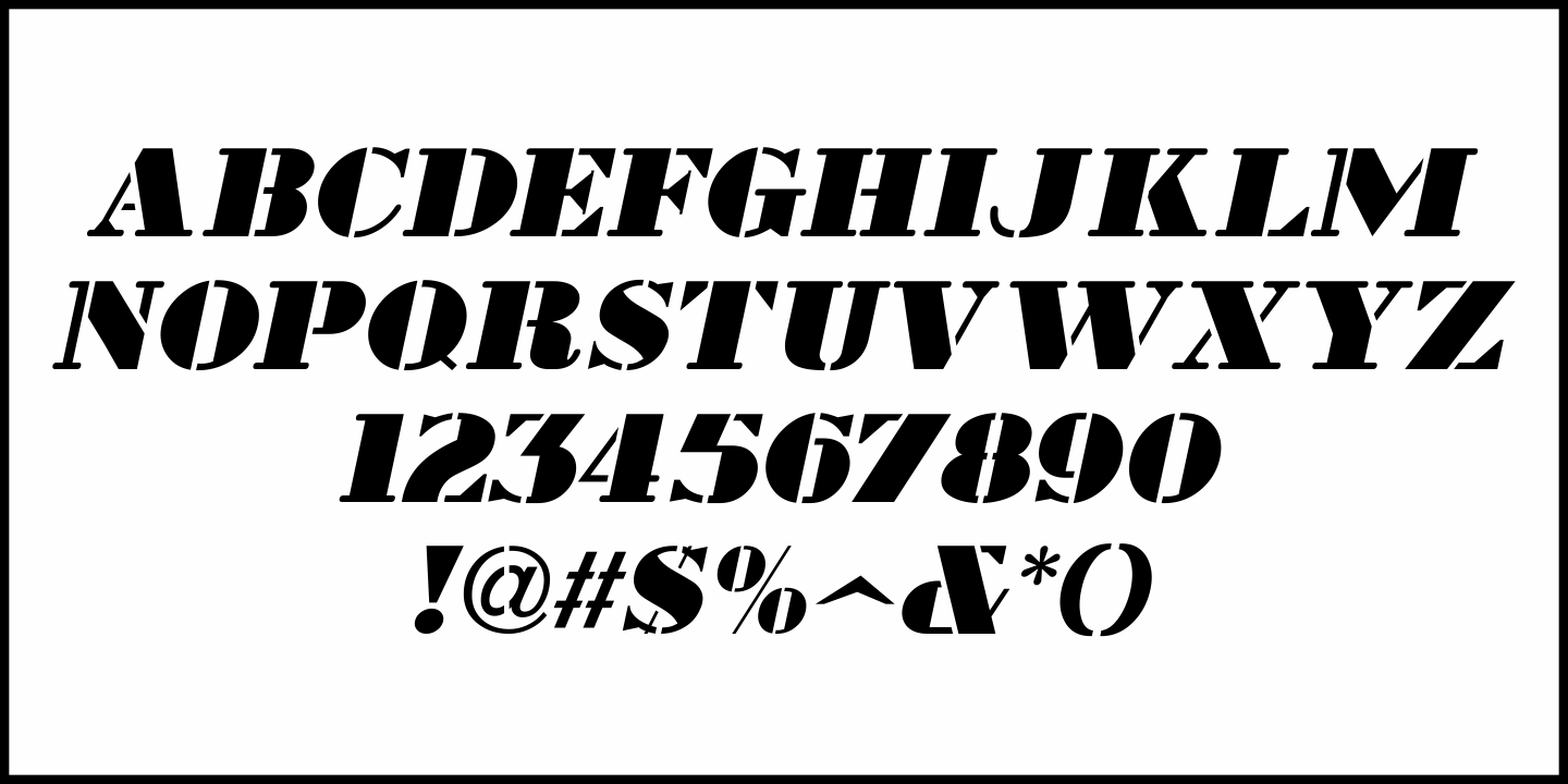 Movie Set Stencil Font Poster #1