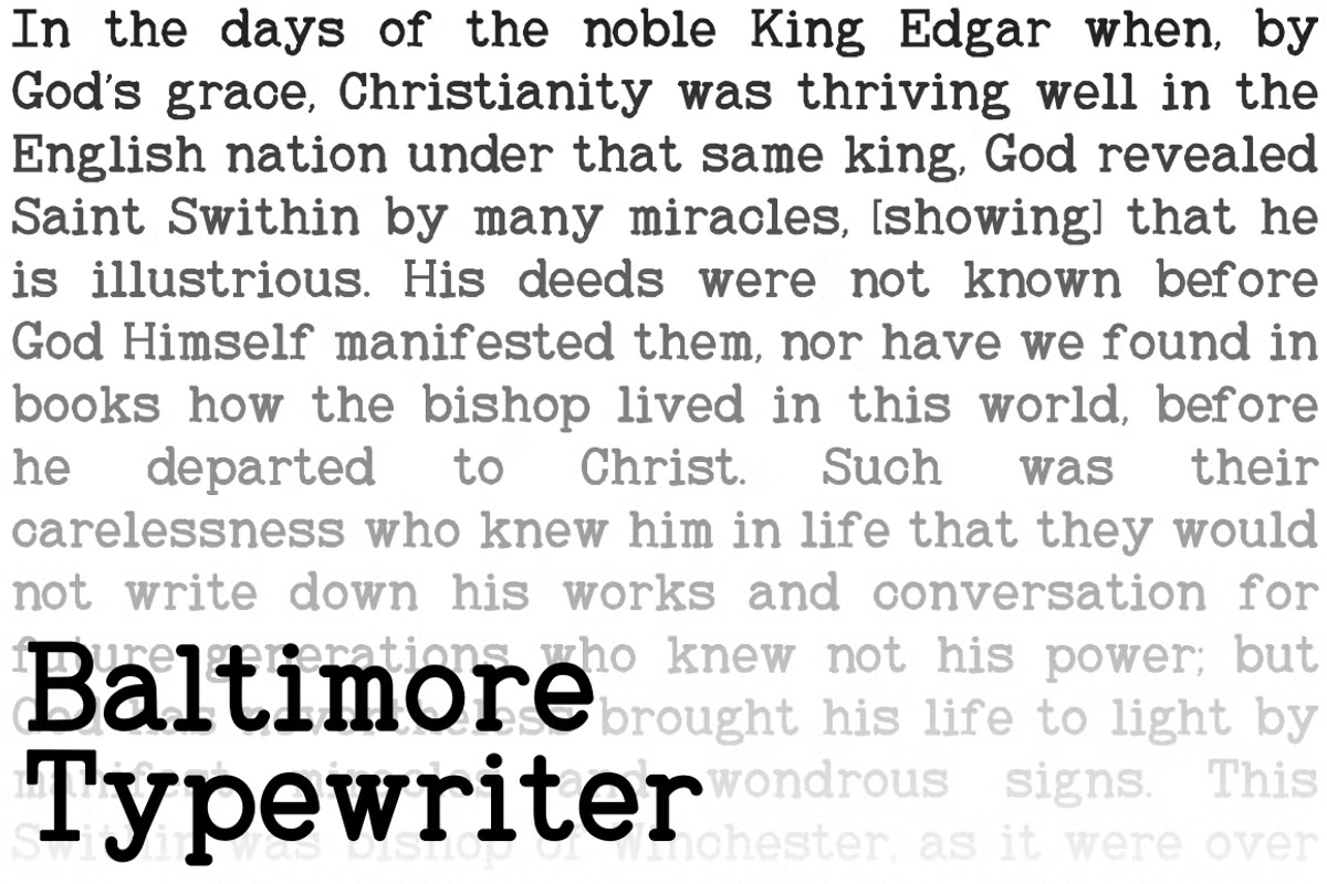 Baltimore Typewriter Font Poster #1
