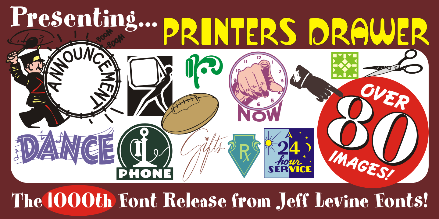 Printers Drawer Font Family Poster