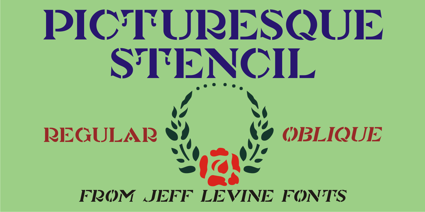 Picturesque Stencil Font Family Poster