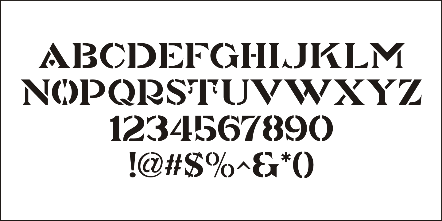 Picturesque Stencil Font Poster #3