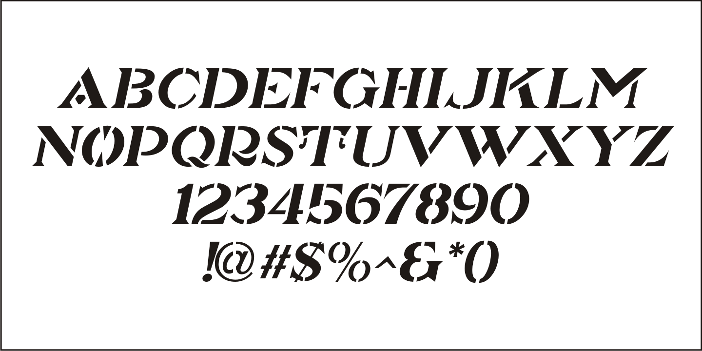 Picturesque Stencil Font Poster #5