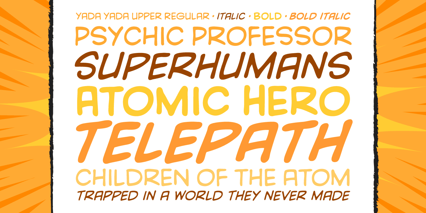 Yada Yada Upper Font Poster #1