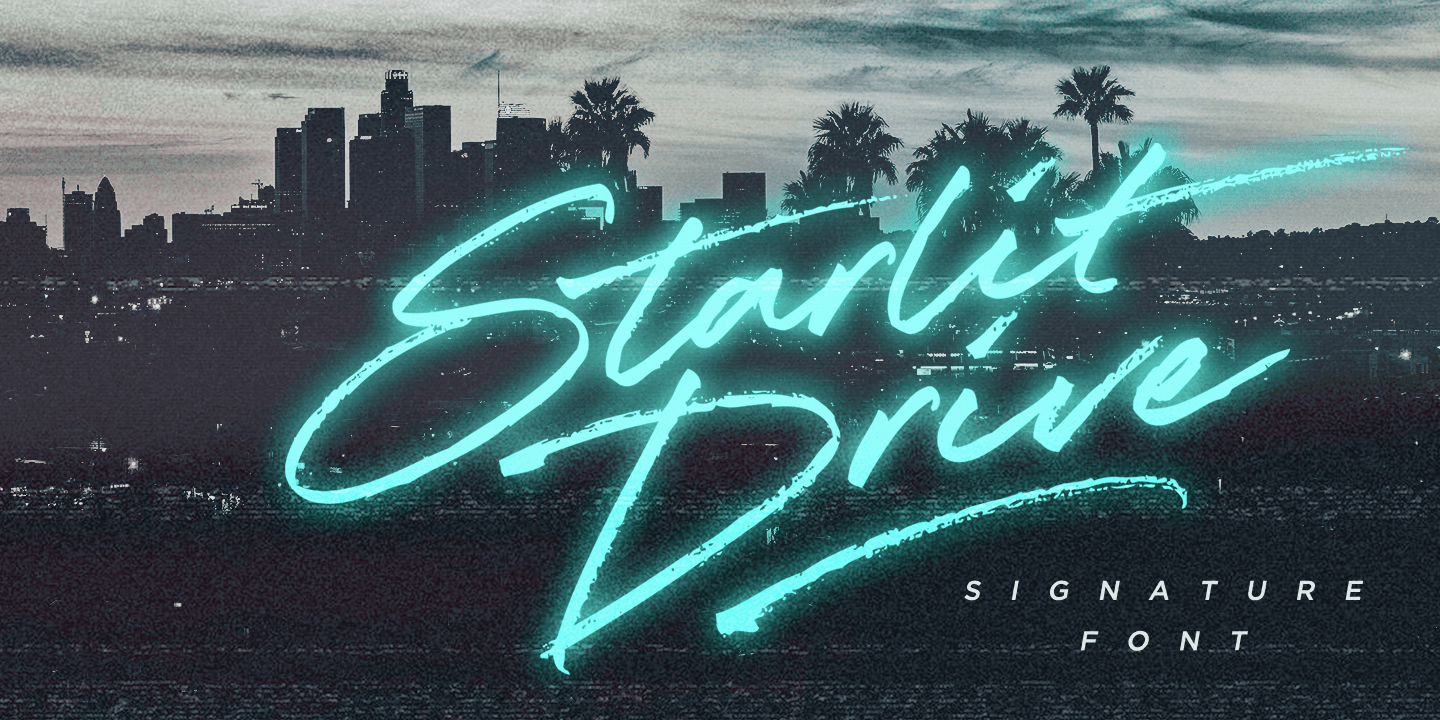 Starlit Drive Font Poster
