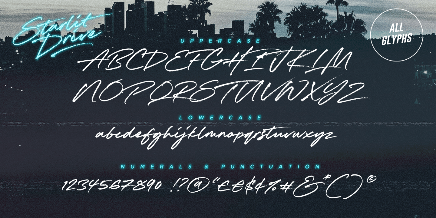 Starlit Drive Font Poster #3