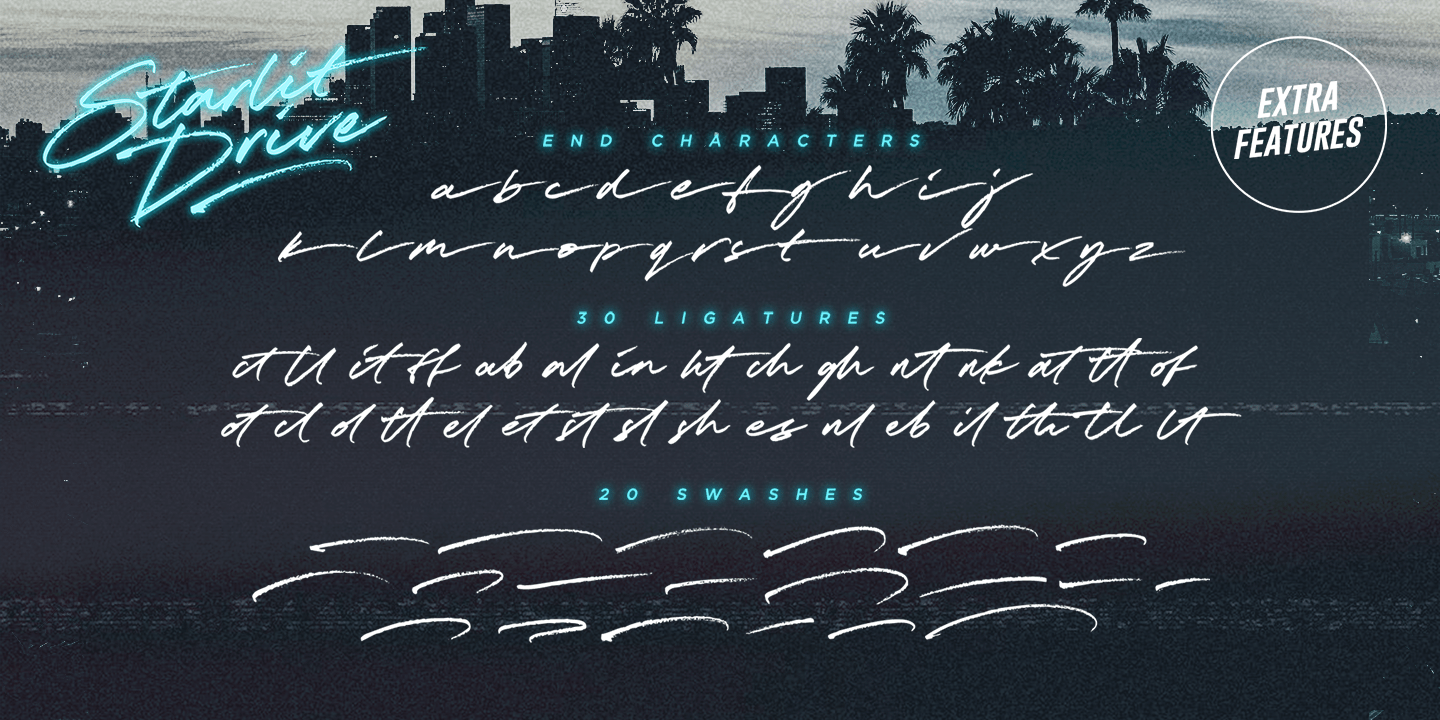Starlit Drive Font Poster #5