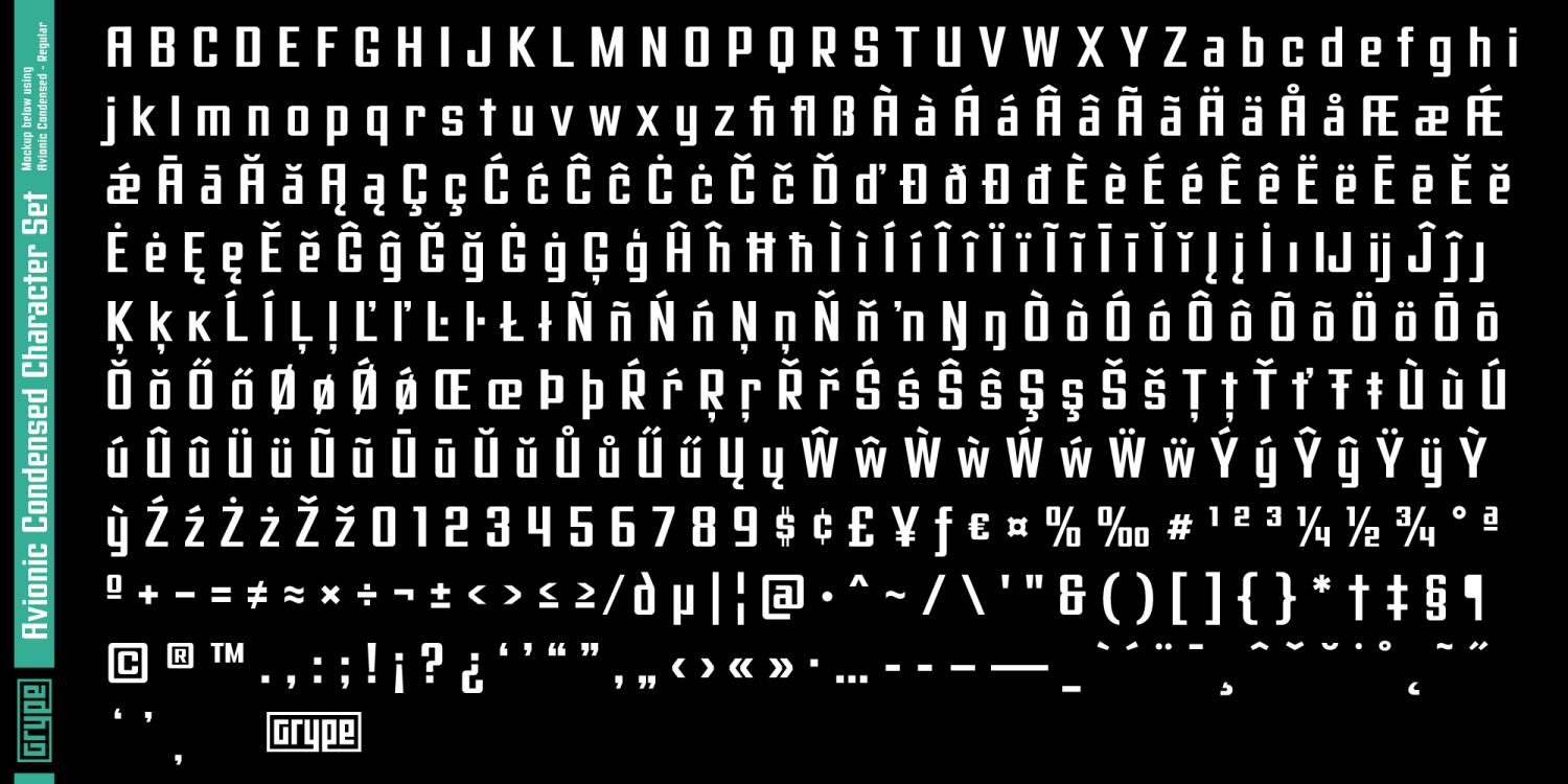 Avionic Complete Font Poster #9