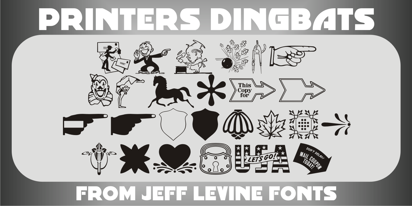 Printers Dingbats Font Family