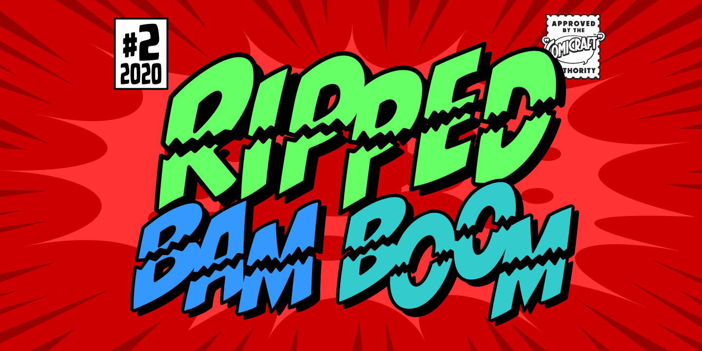 Ripped Bam Boom Font Poster #1