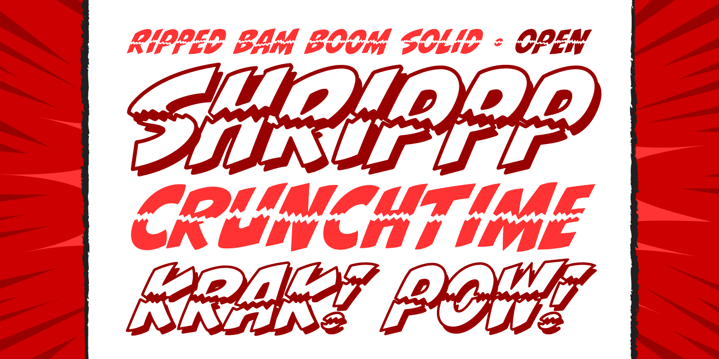 Ripped Bam Boom Font Poster #1
