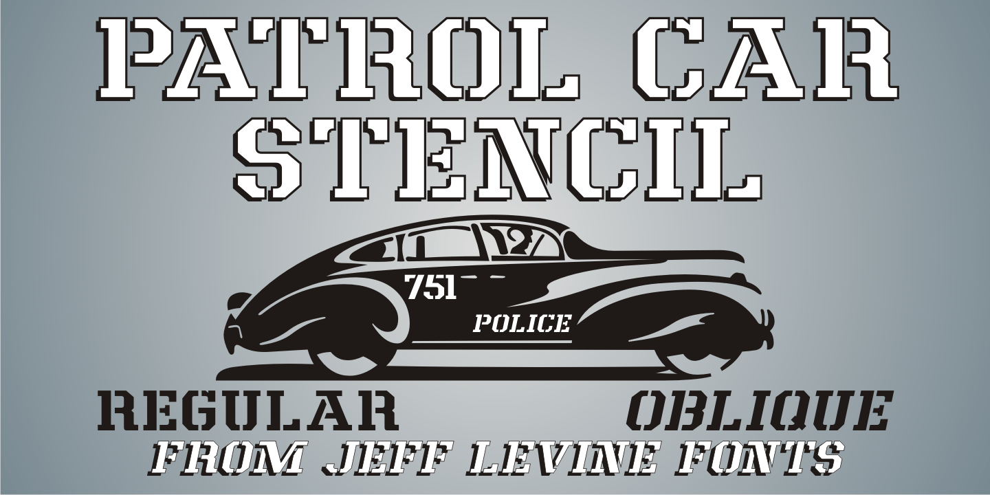 Patrol Car Stencil Font Family Poster
