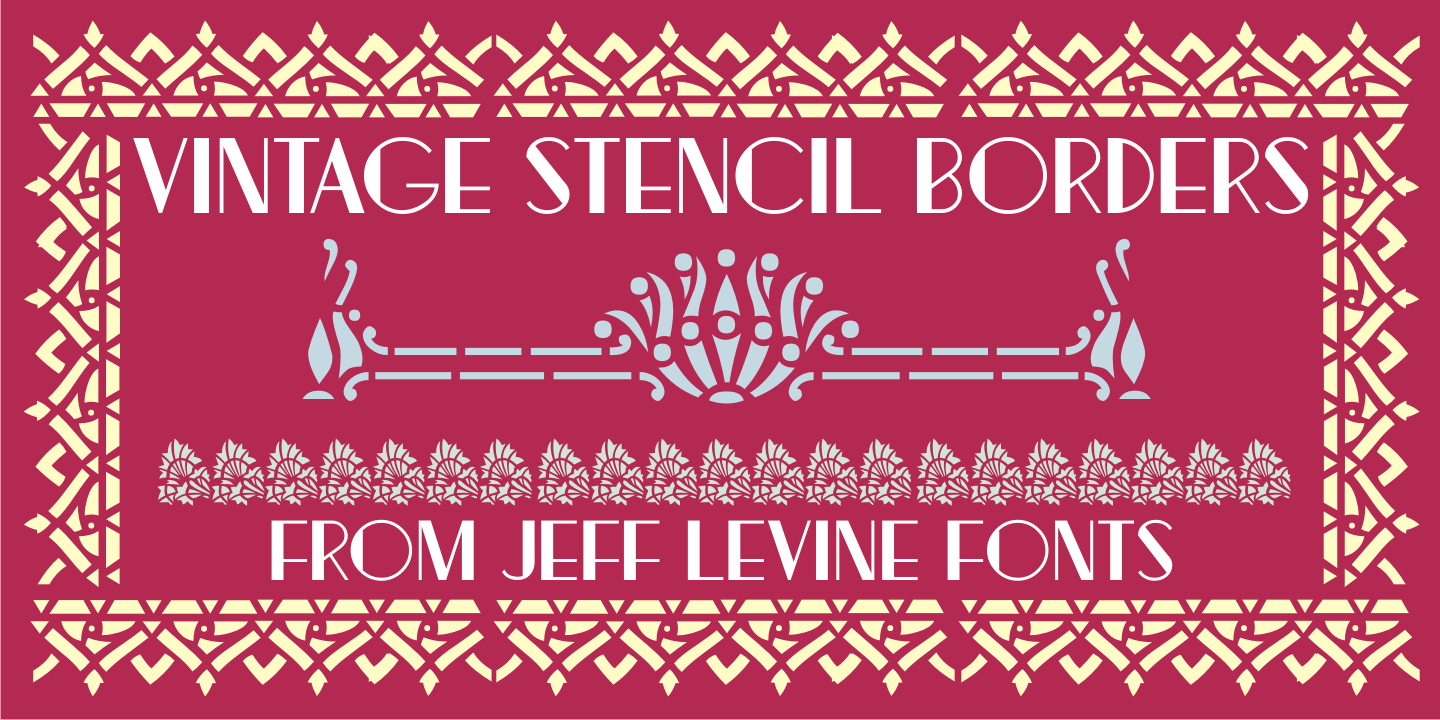 Vintage Stencil Borders Font Poster #1