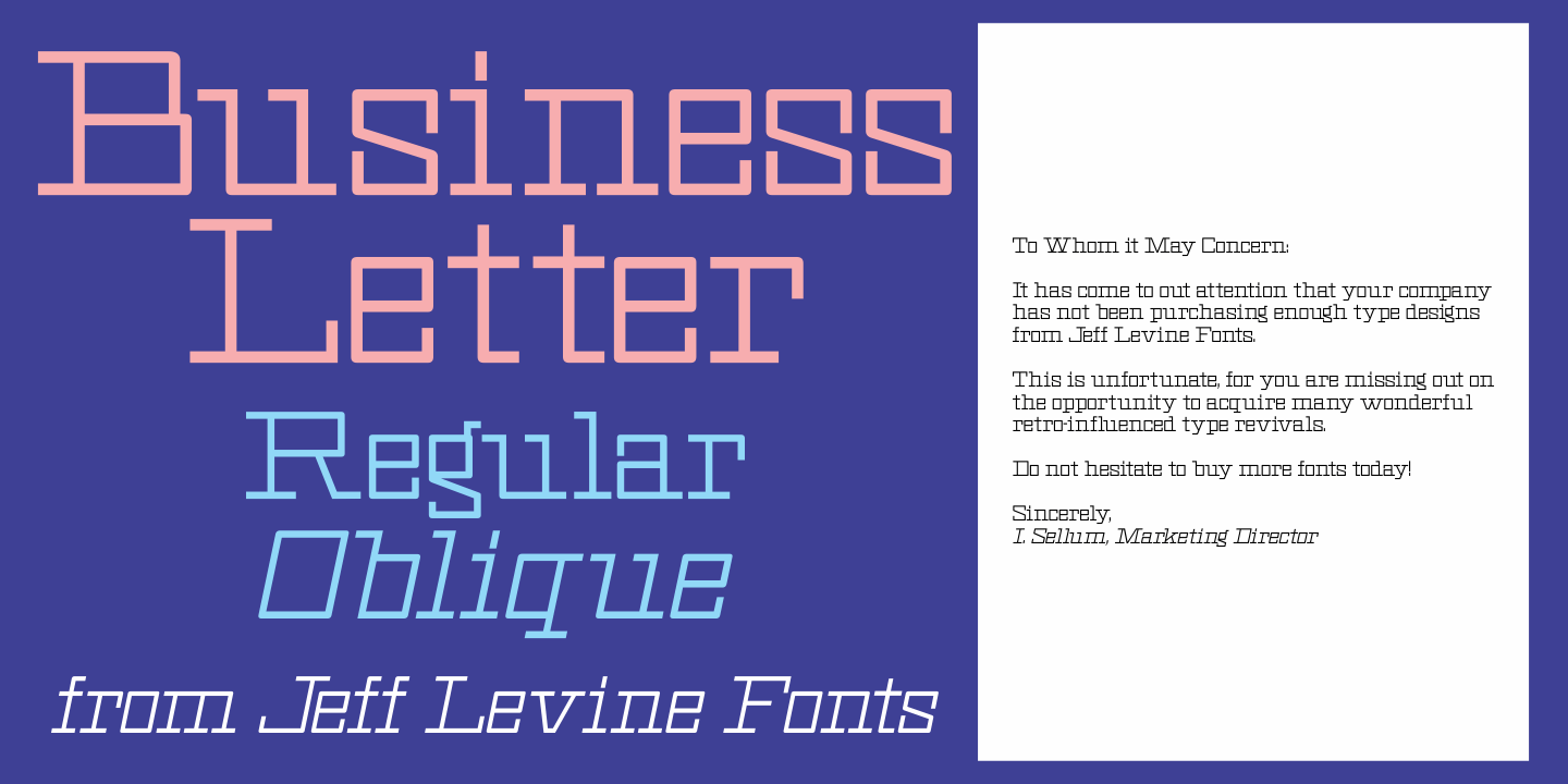Business Letter Font Poster #1
