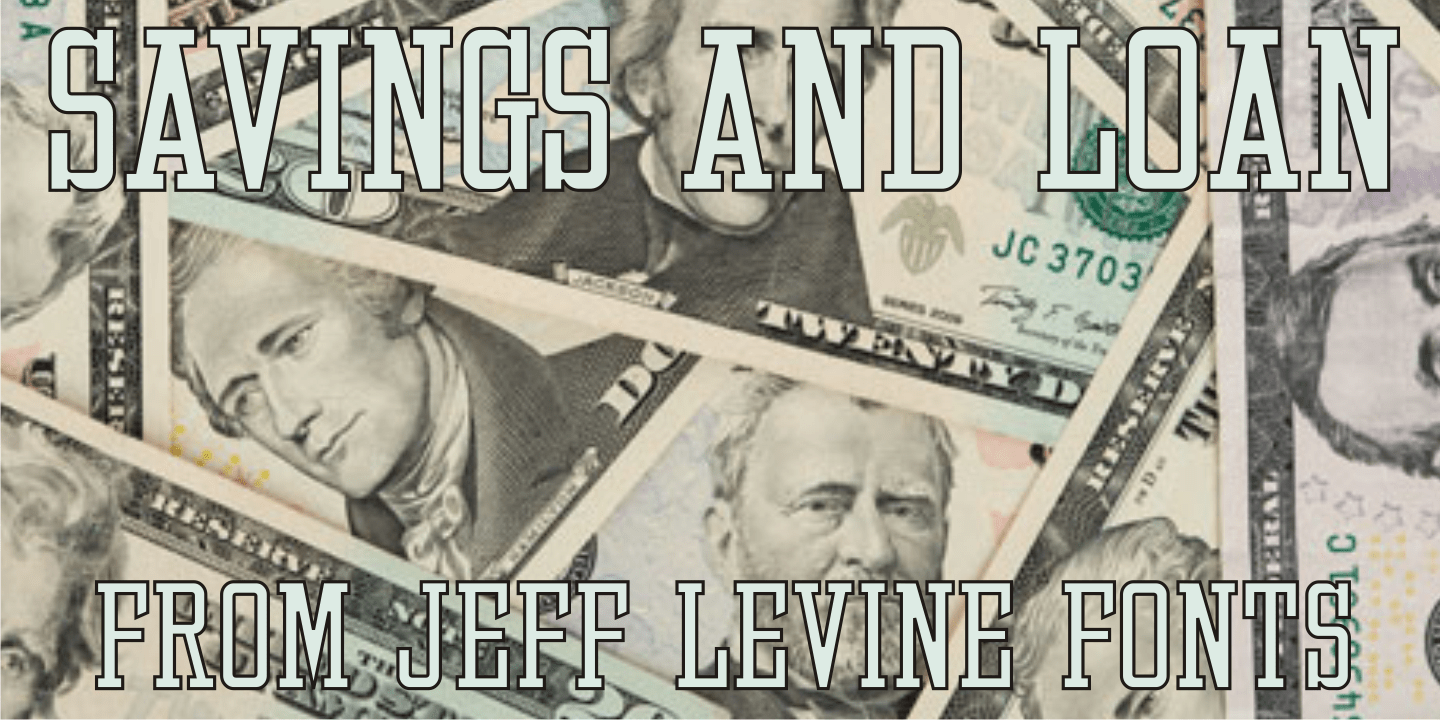 Savings and Loan Font Family by Jeff Levine Fonts | Font Bros