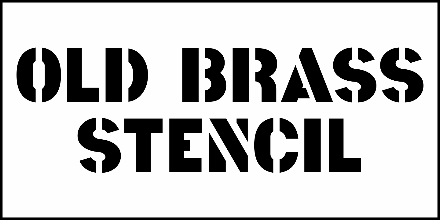 Old Brass Stencil Font Poster #2