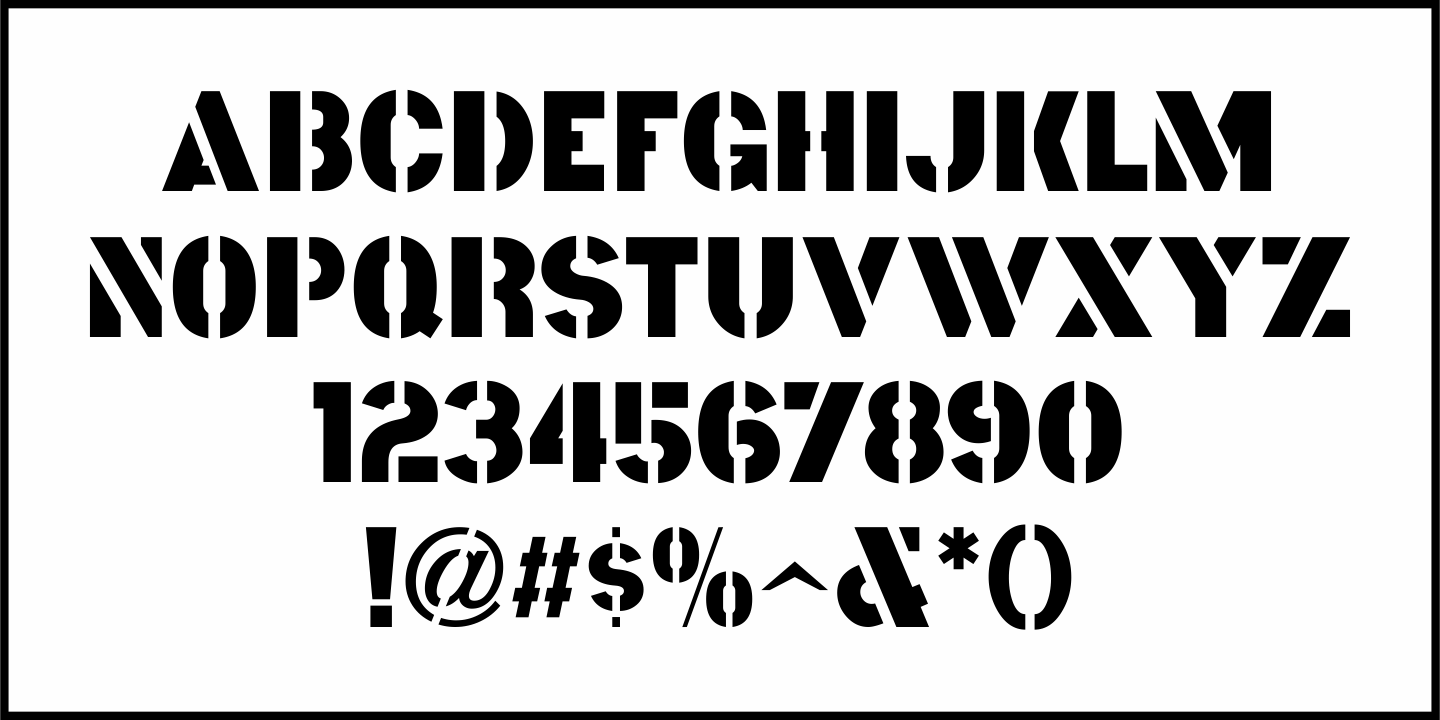 Old Brass Stencil Font Poster #3