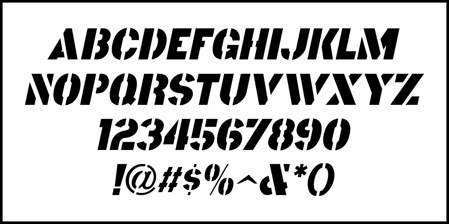 Old Brass Stencil Font Poster #5