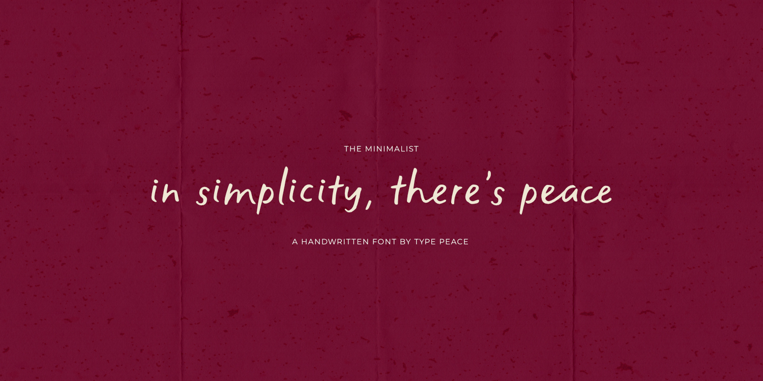 The Minimalist Font Poster #1