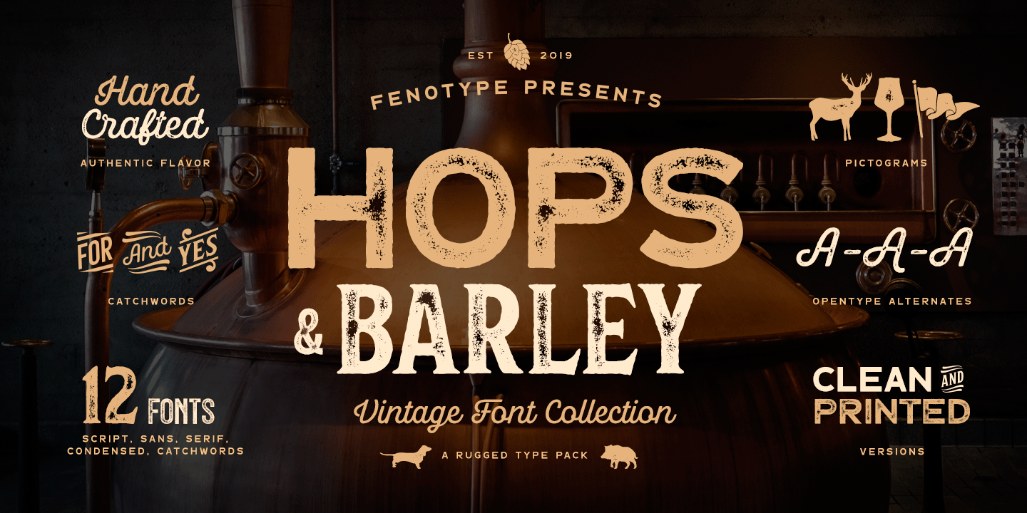 Hops & Barley Font Family Poster