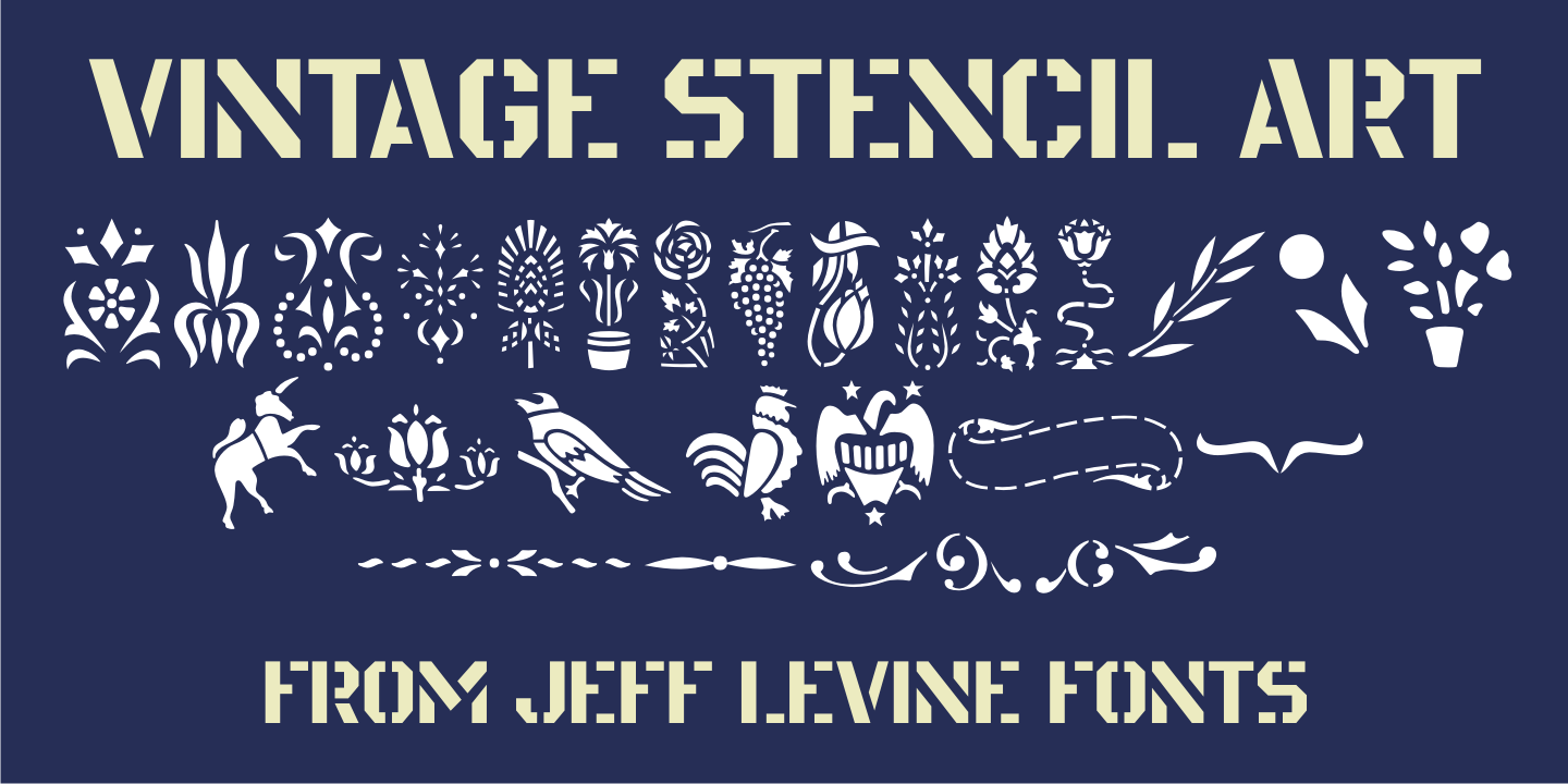 Vintage Stencil Art Font Poster #1
