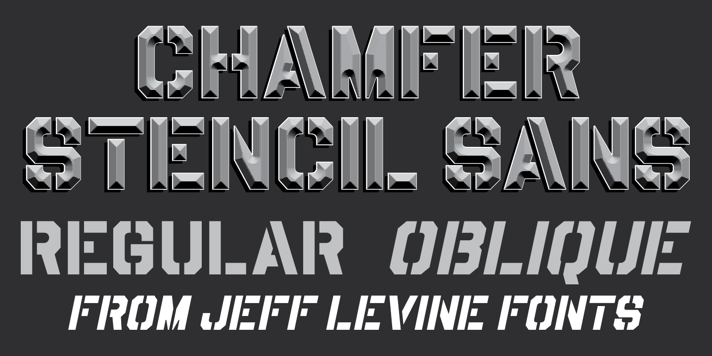 Chamfer Stencil Sans Font Poster #1