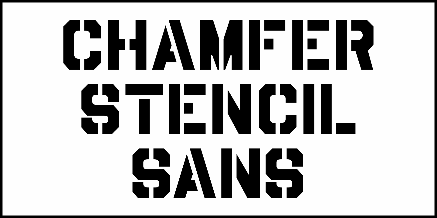 Chamfer Stencil Sans Font Poster #2