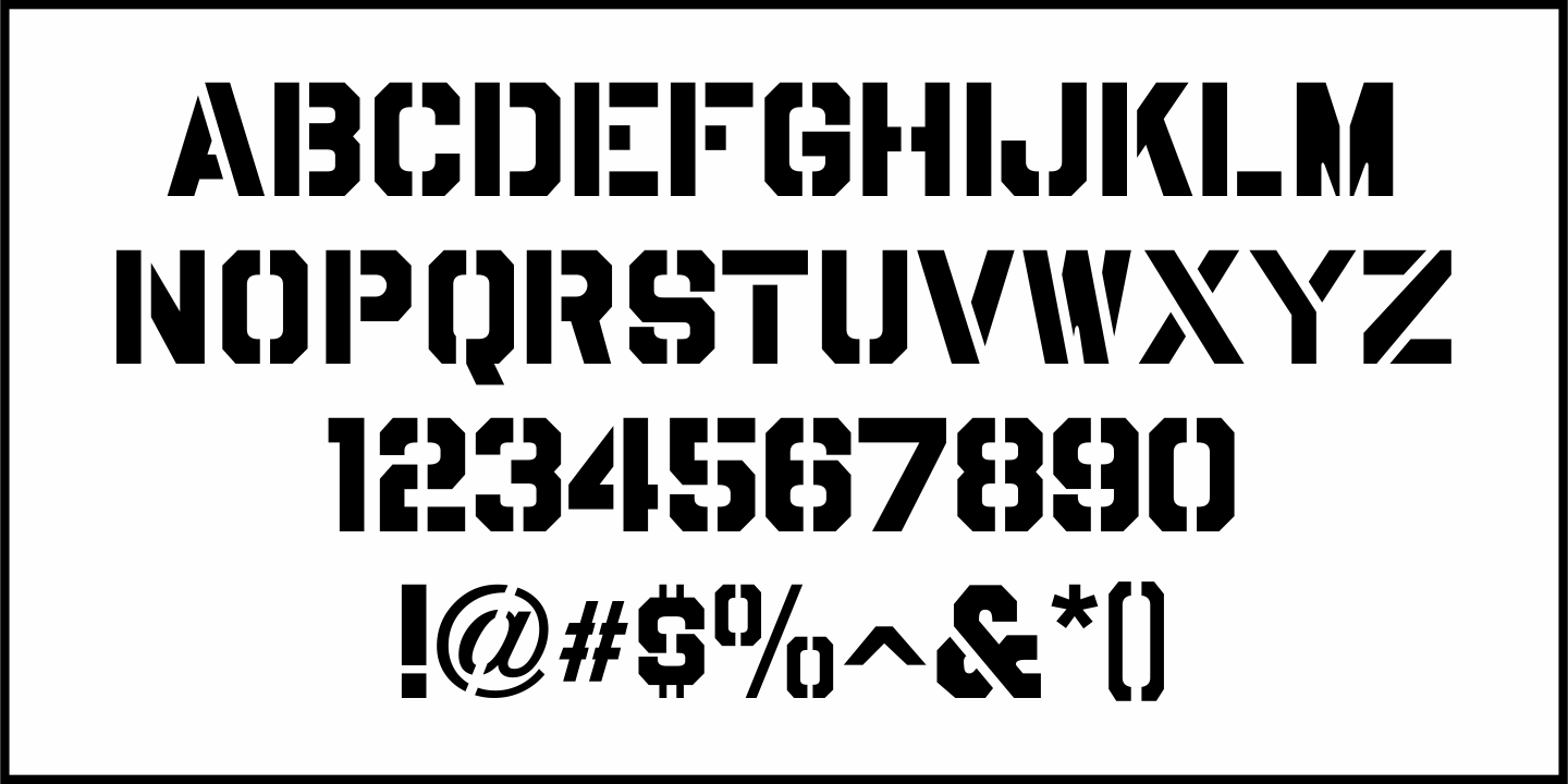 Chamfer Stencil Sans Font Poster #3