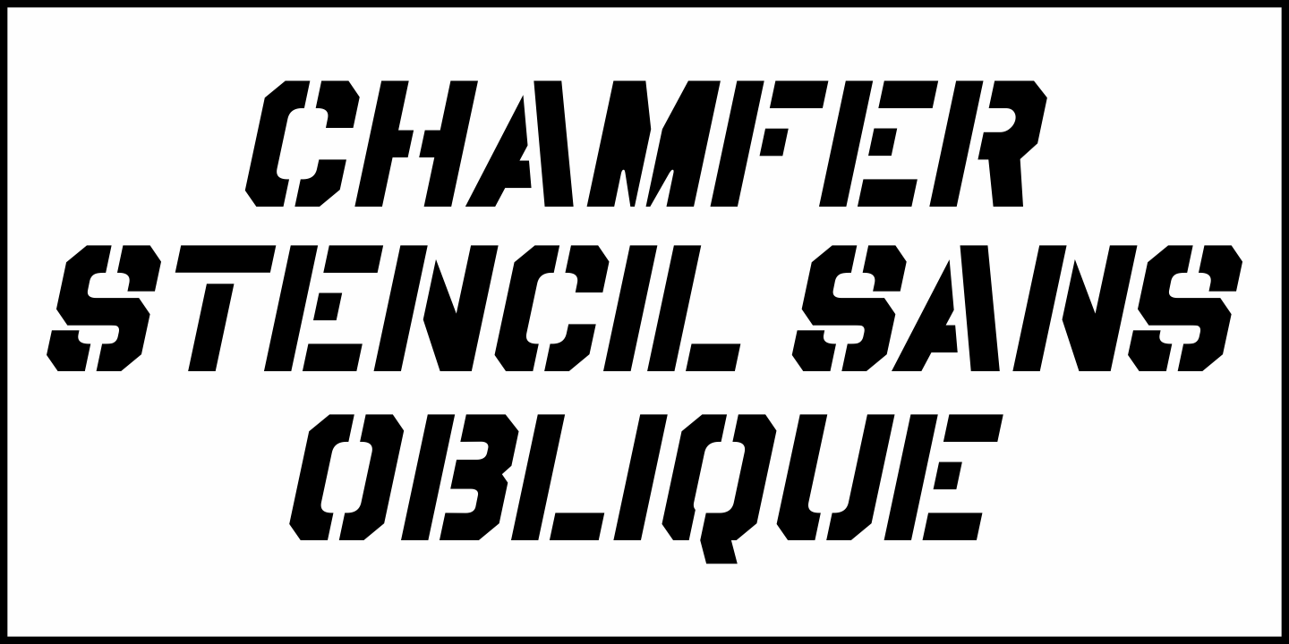 Chamfer Stencil Sans Font Poster #4