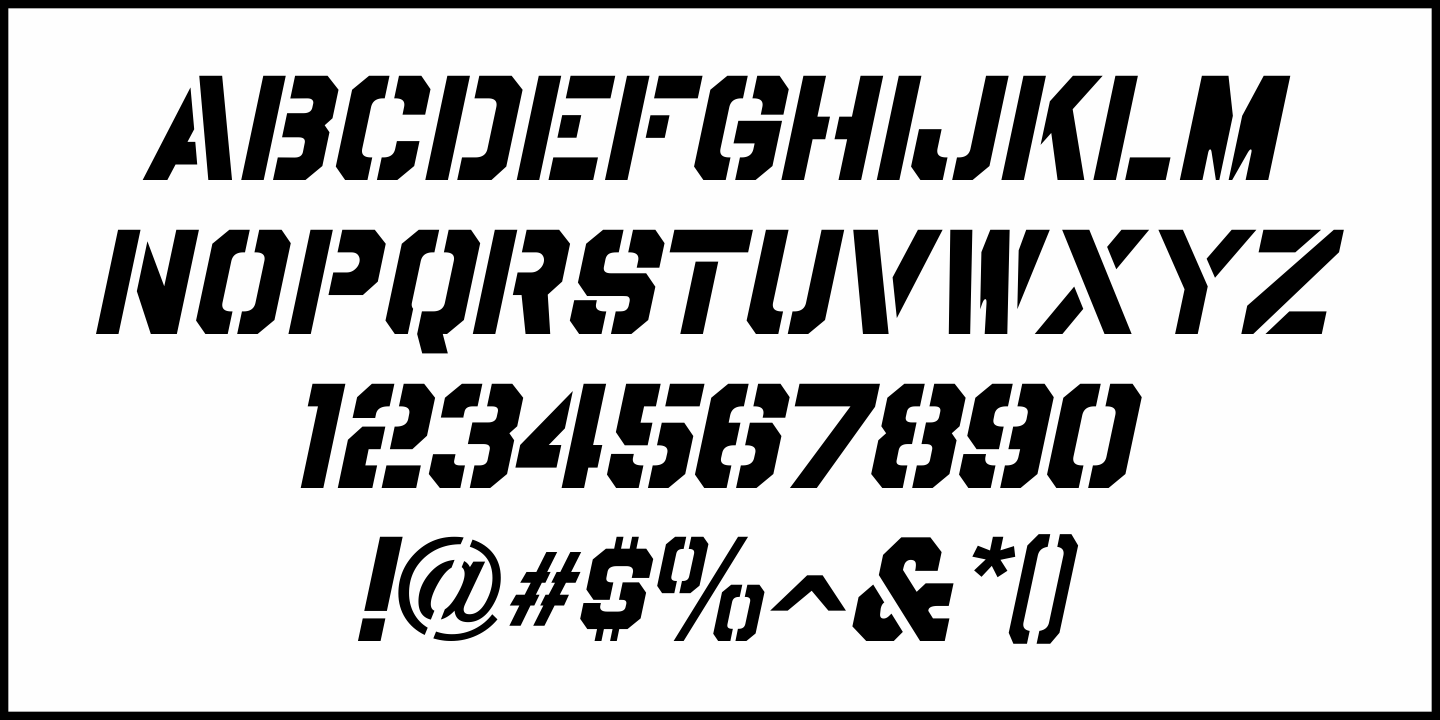 Chamfer Stencil Sans Font Poster #5