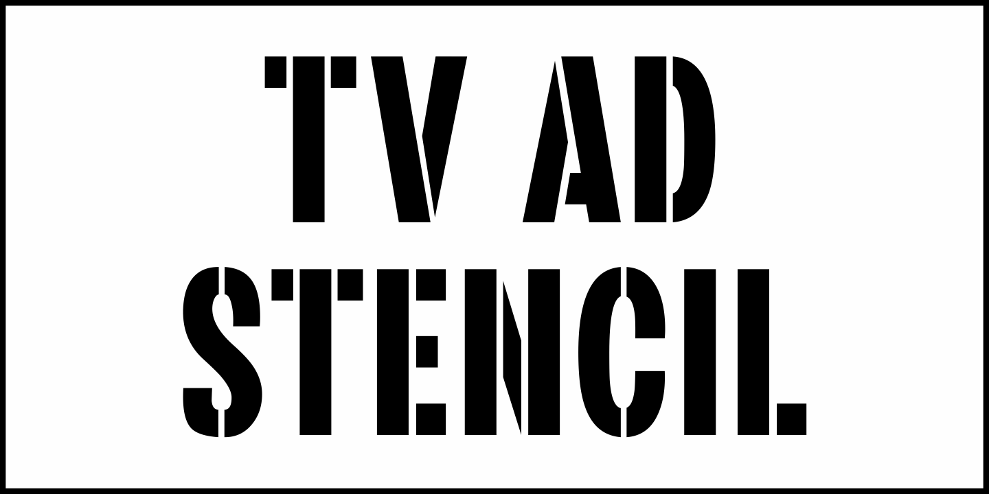 TV Ad Stencil Font Poster #1