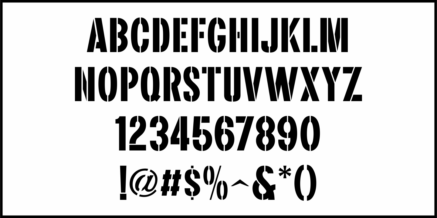 TV Ad Stencil Font Poster #1
