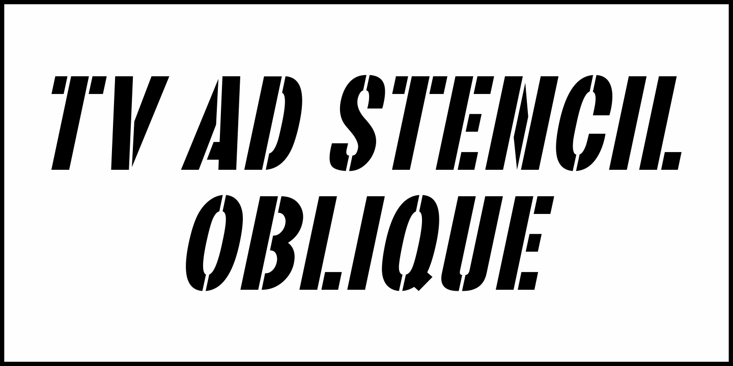TV Ad Stencil Font Poster #1