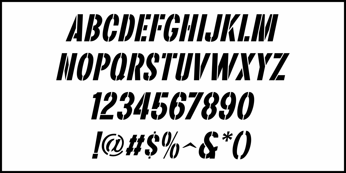 TV Ad Stencil Font Poster #1
