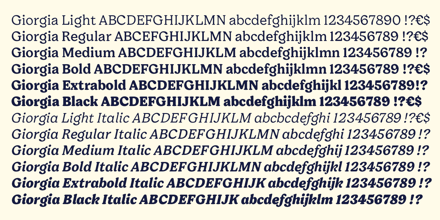 Giorgia Font Poster #9