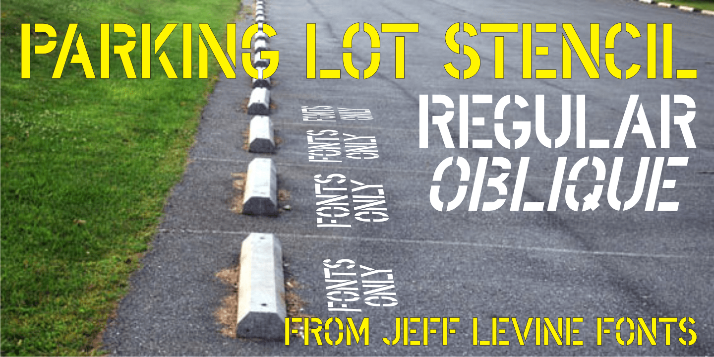 Parking Lot Stencil Font Poster #1