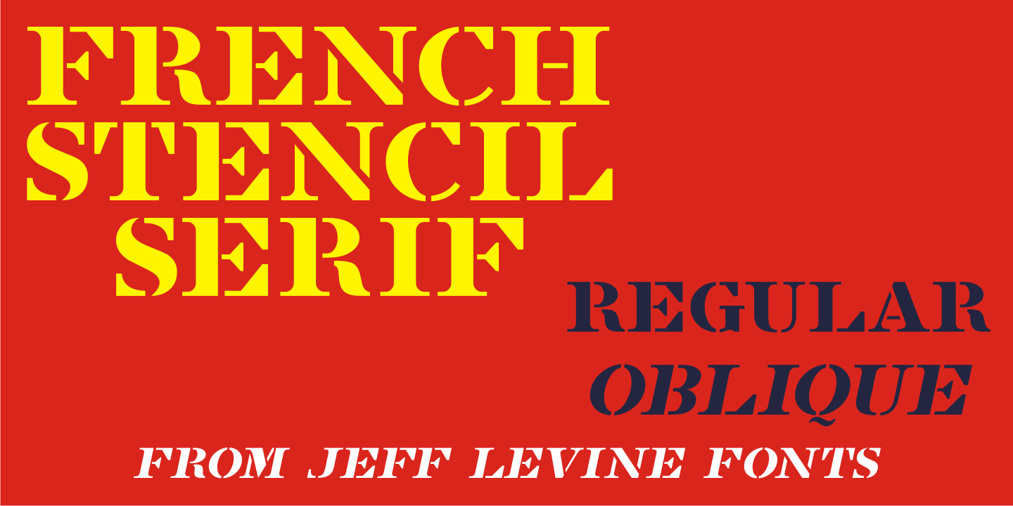 French Stencil Serif Font Family Poster