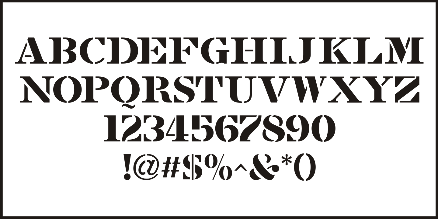 French Stencil Serif Font Poster #3